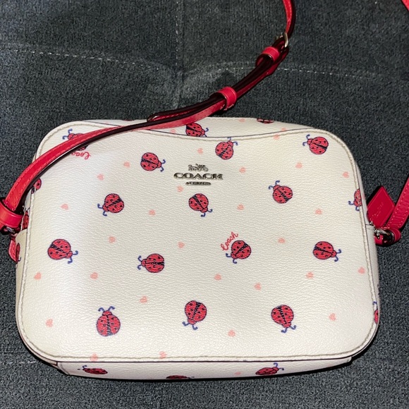 COACH MINI CAMERA CROSSBODY BAG WITH LADYBUG PRINT - Picture 7 of 14